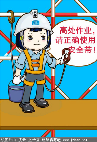 建筑工程安全文明施工提示牌漫画